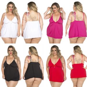 CAMISOLA PLUS SIZE DANTELE FECHADA