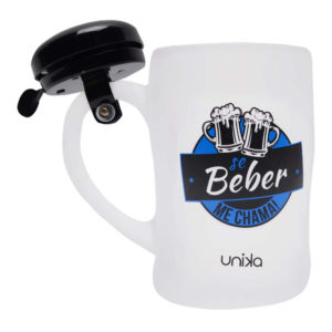 CANECA DE CHOPP COM CAMPAINHA “SE BEBER ME CHAMA”